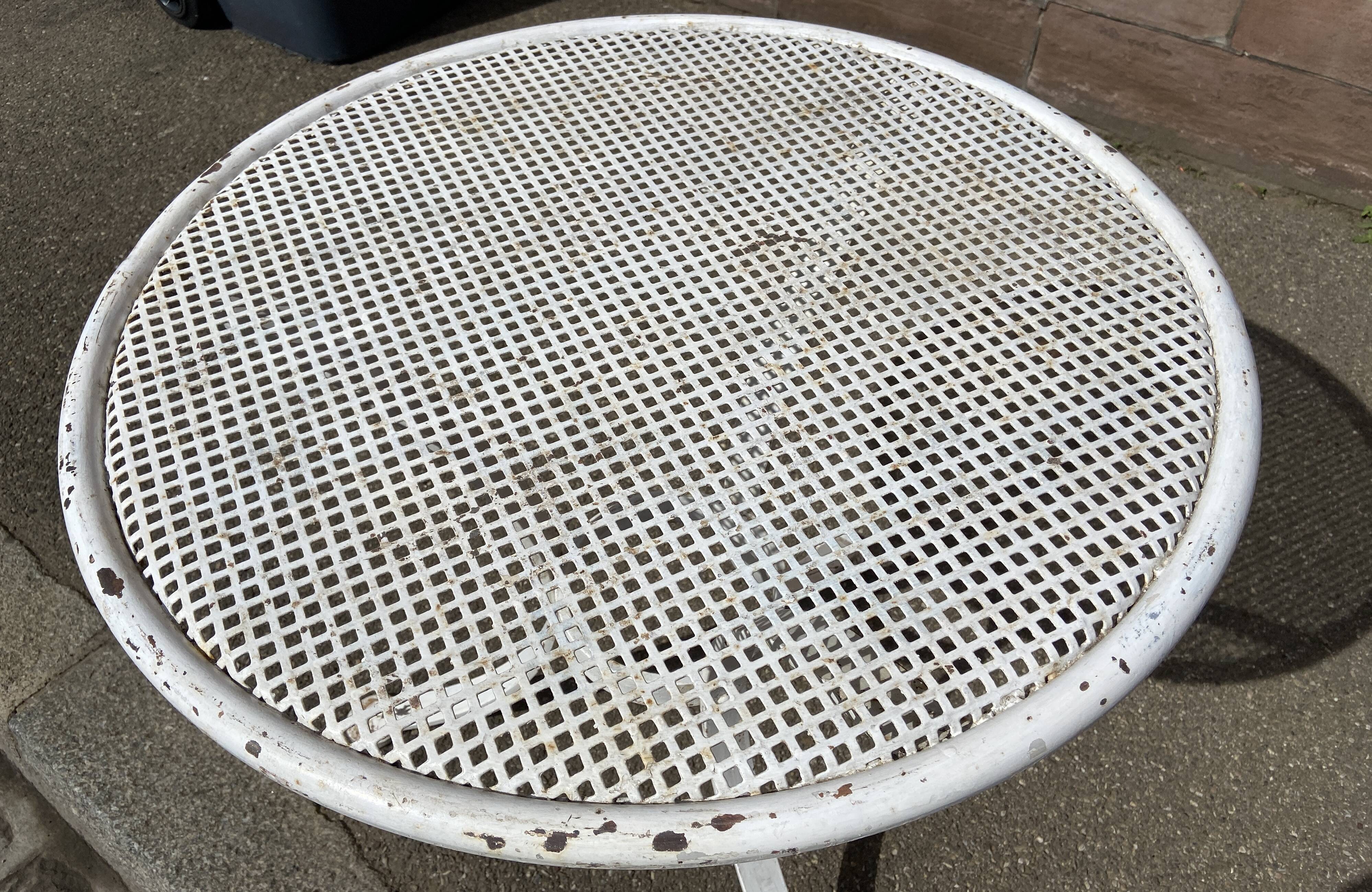 Pedestal table metal garden bistro 1950 vintage