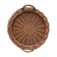 Vintage rattan and glass tray
