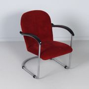 414 armchair by W.H. Gispen for Gispen, 1950s – red, cantilever tube frame