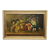 Josef Mansfeld (1819-1894). Still life with flowers and fruit.