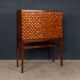 Vintage 20thc italian dry bar cabinet with 'woven' front decor on stand