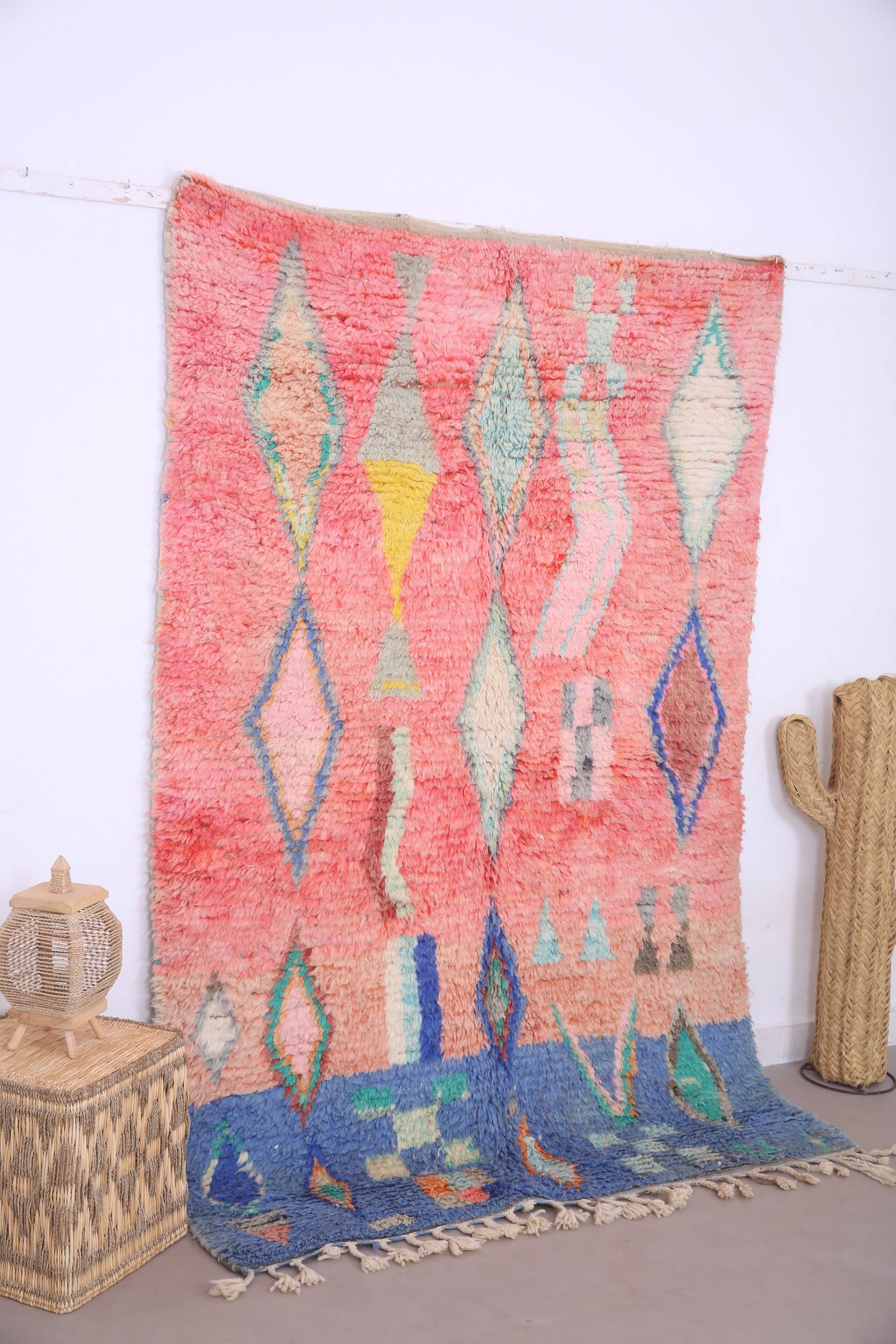 Vintage Moroccan Rug 154 x 231 cm - Abstract Berber Rug - Wool Rug Handmade