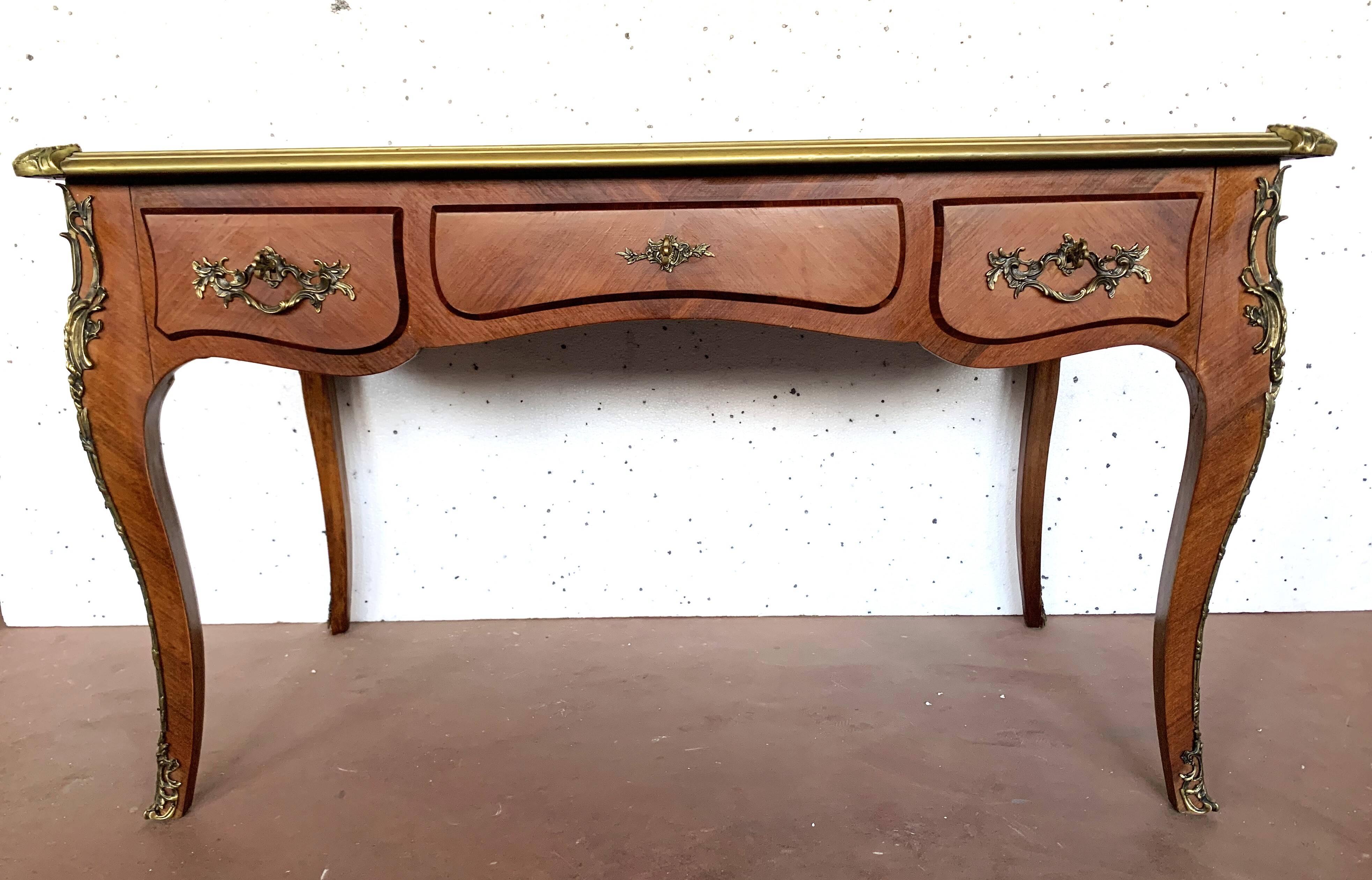 Louis XV style state desk Red leather top 20th century