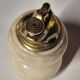 Vintage table lighter made of alabaster marble with a sculpted metal mechanism.