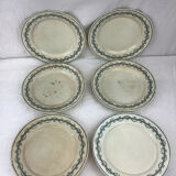 6 assiettes plates anciennes terre de fer
