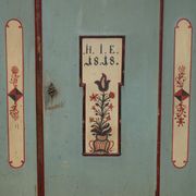 Armoire de mariage allemande antique 1818 peinte à la main