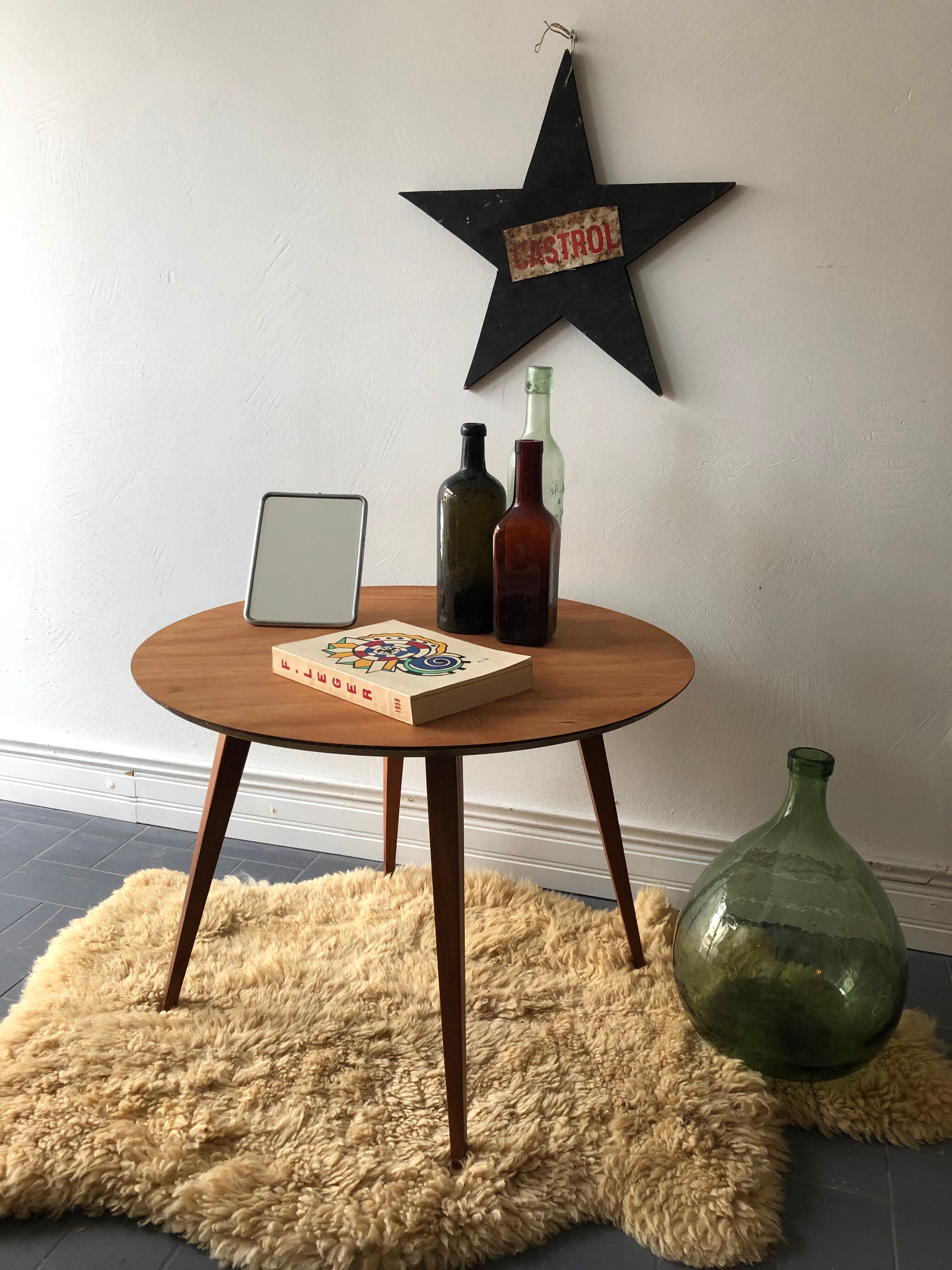 Vintage coffee table compass feet