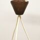Scandinavian metal and opaline glass pendant lamp, 1950