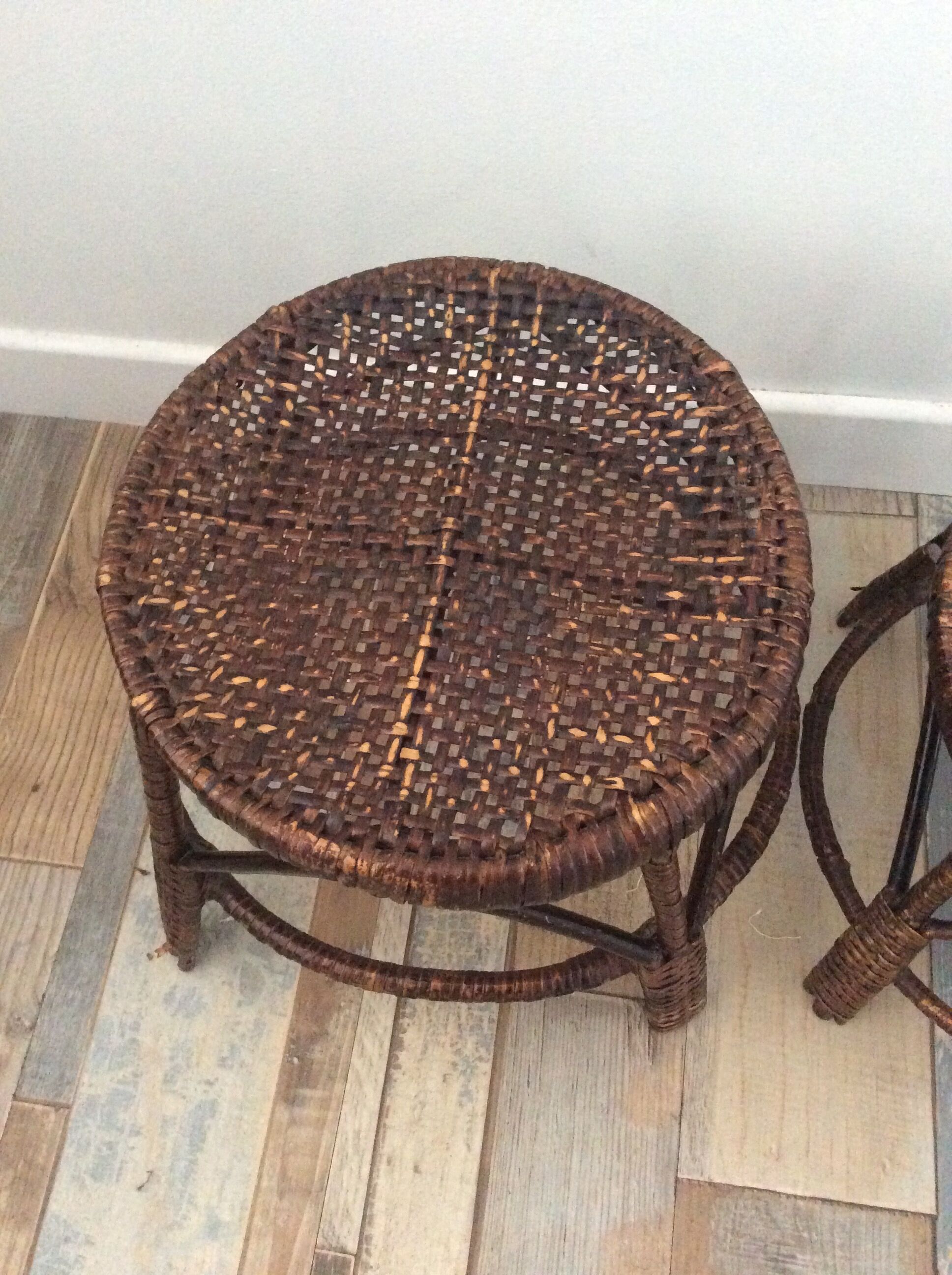 1960s plant holders series in rattan