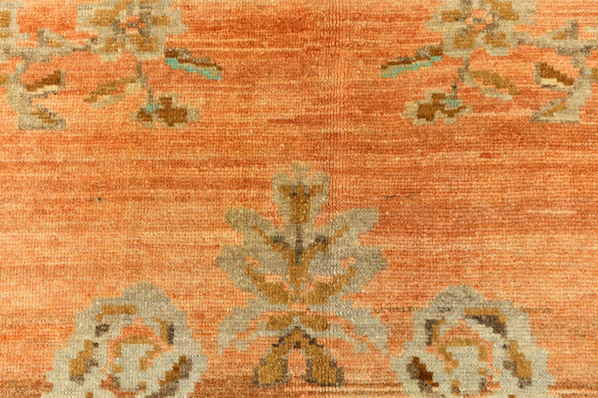 7x10 Peach & Brown Classic Persian Rug, 204x313Cm