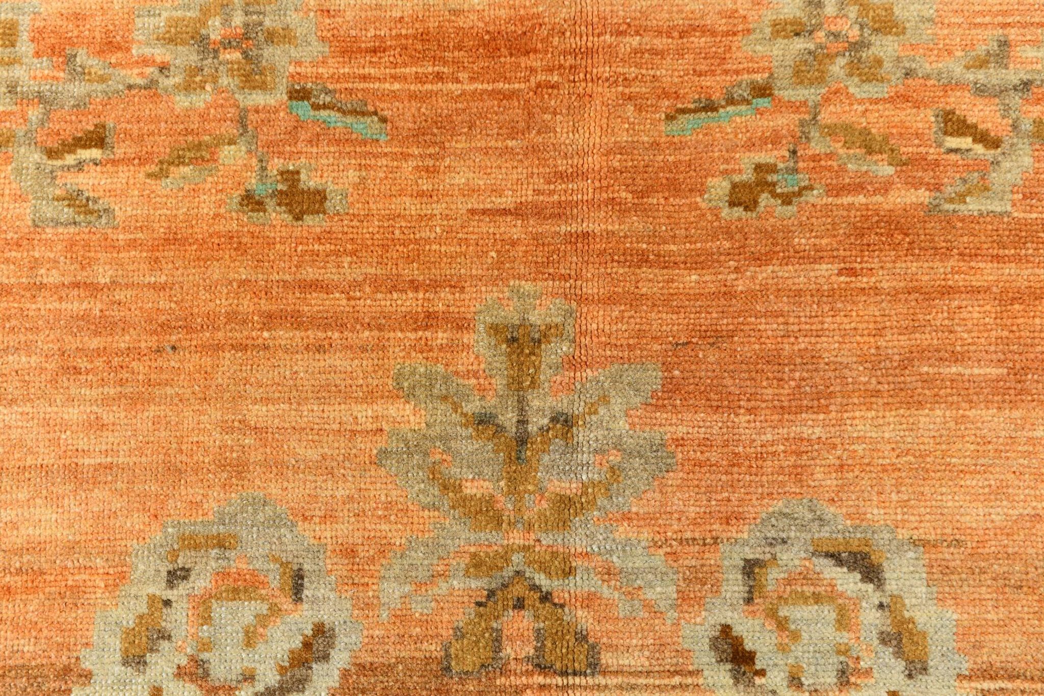 Tapis persan classique pêche et marron 7x10, 204x313 cm