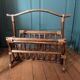 Vintage magazine rack in rattan and bamboo – 1960s/70s