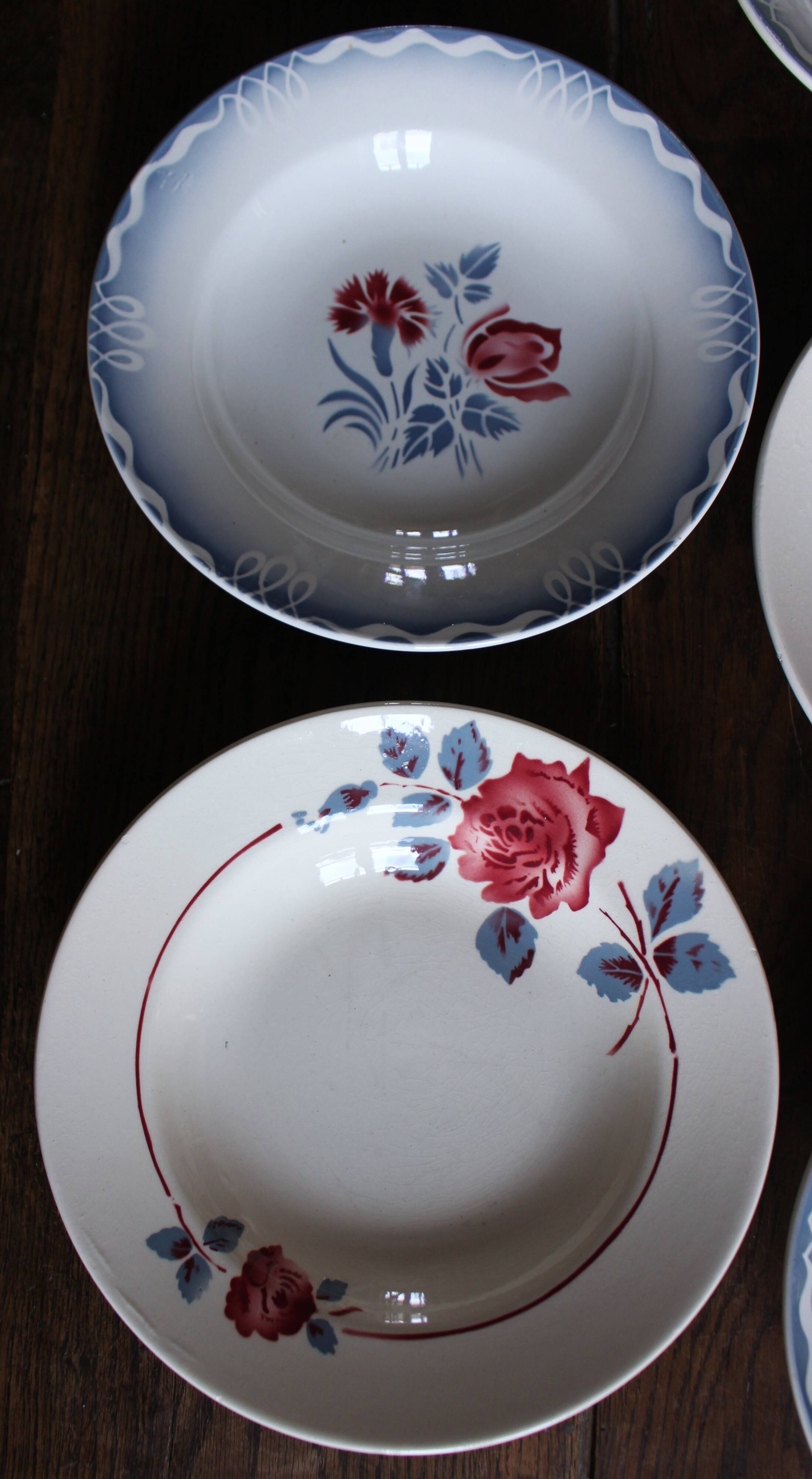 6 Art Deco deep plates Marinette Juliette Digoin Sarreguemines Badonv