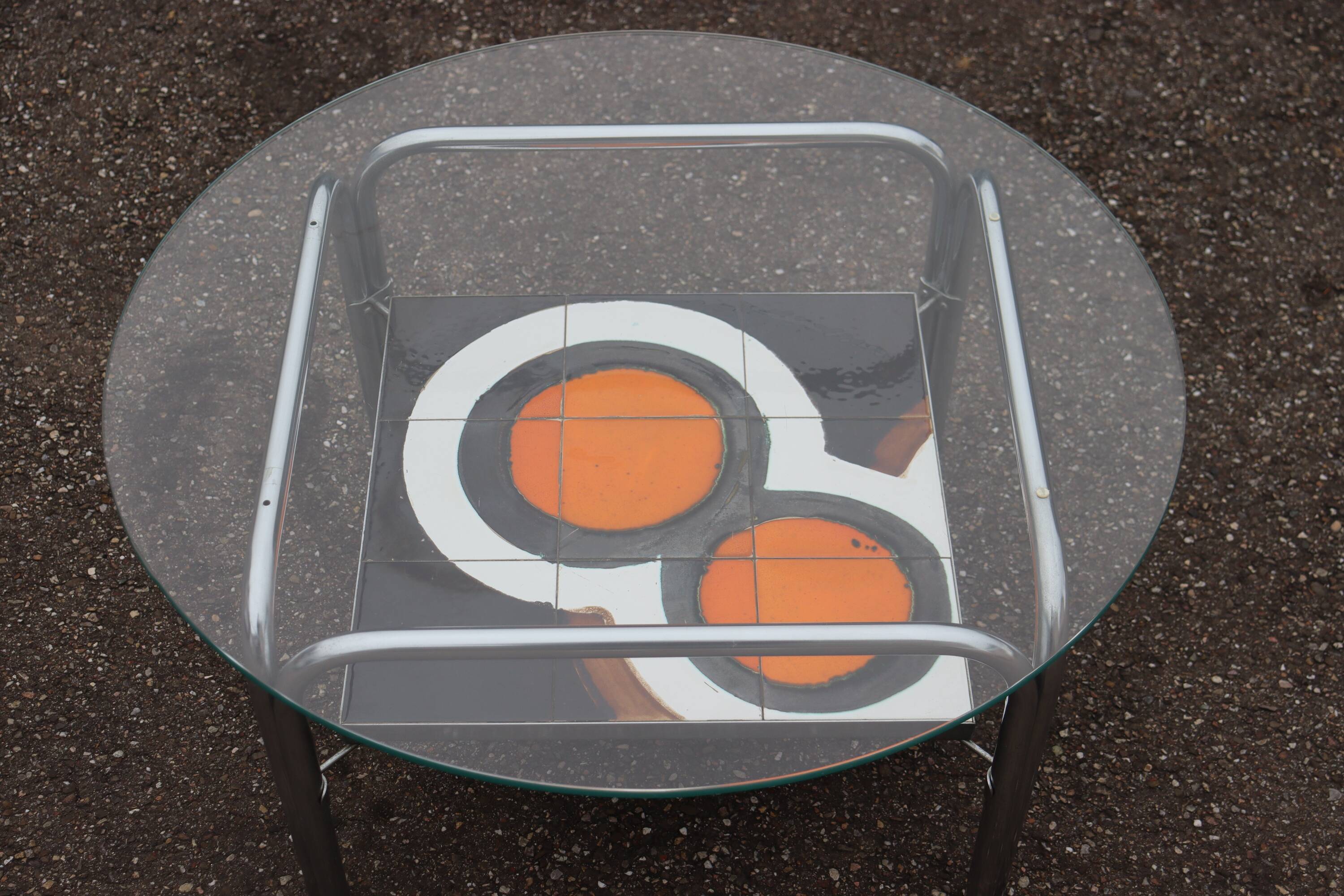 Ceramic coffee table, vintage 1970s design