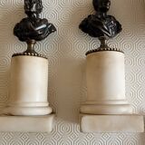 Bronze & Marble Busts of Voltaire and Rousseau