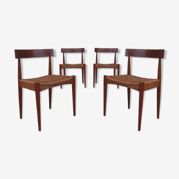 Set of 4 chairs by Arne Hovmand for Mogens Kold