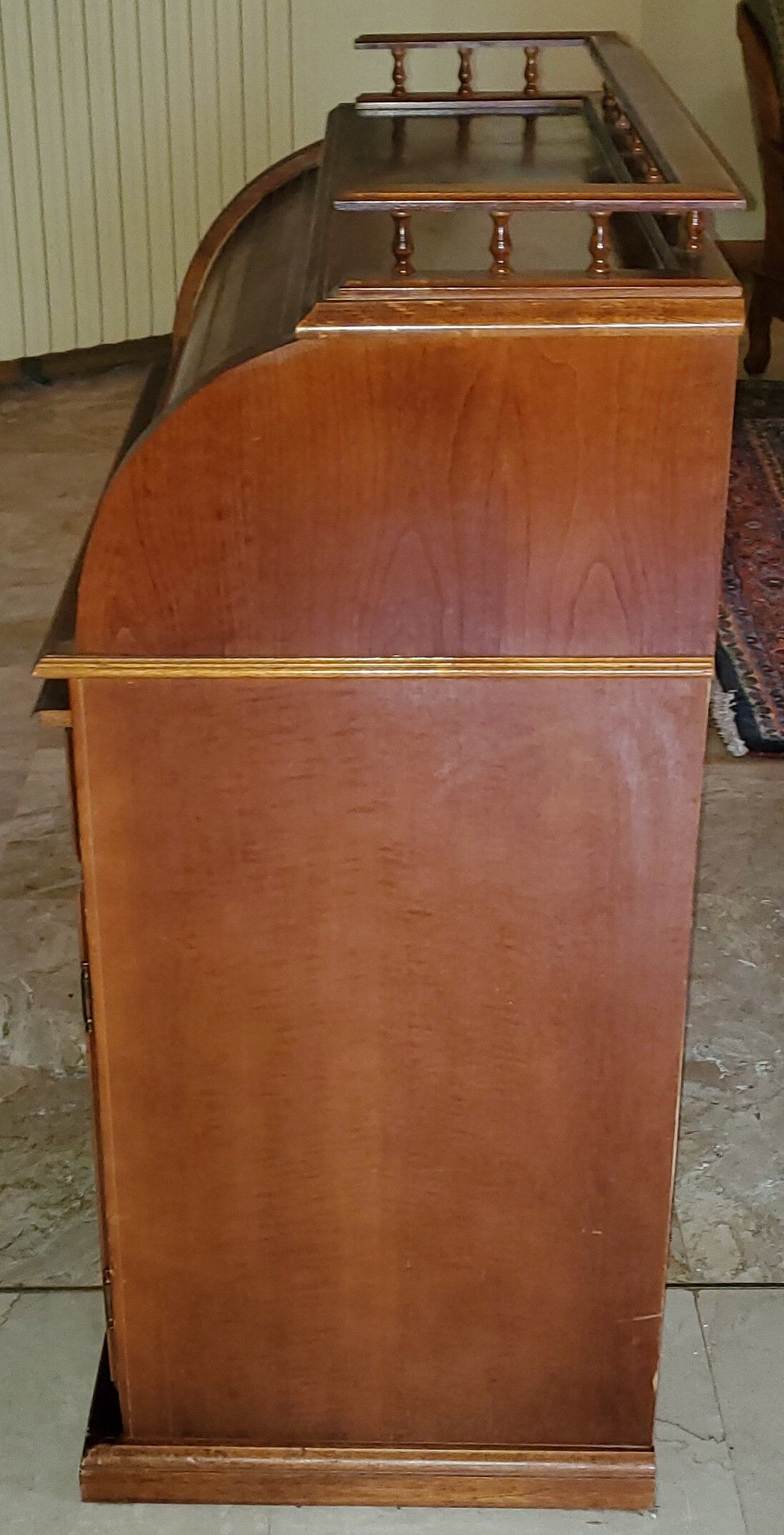 Secretary desk with a teak curtain roll down