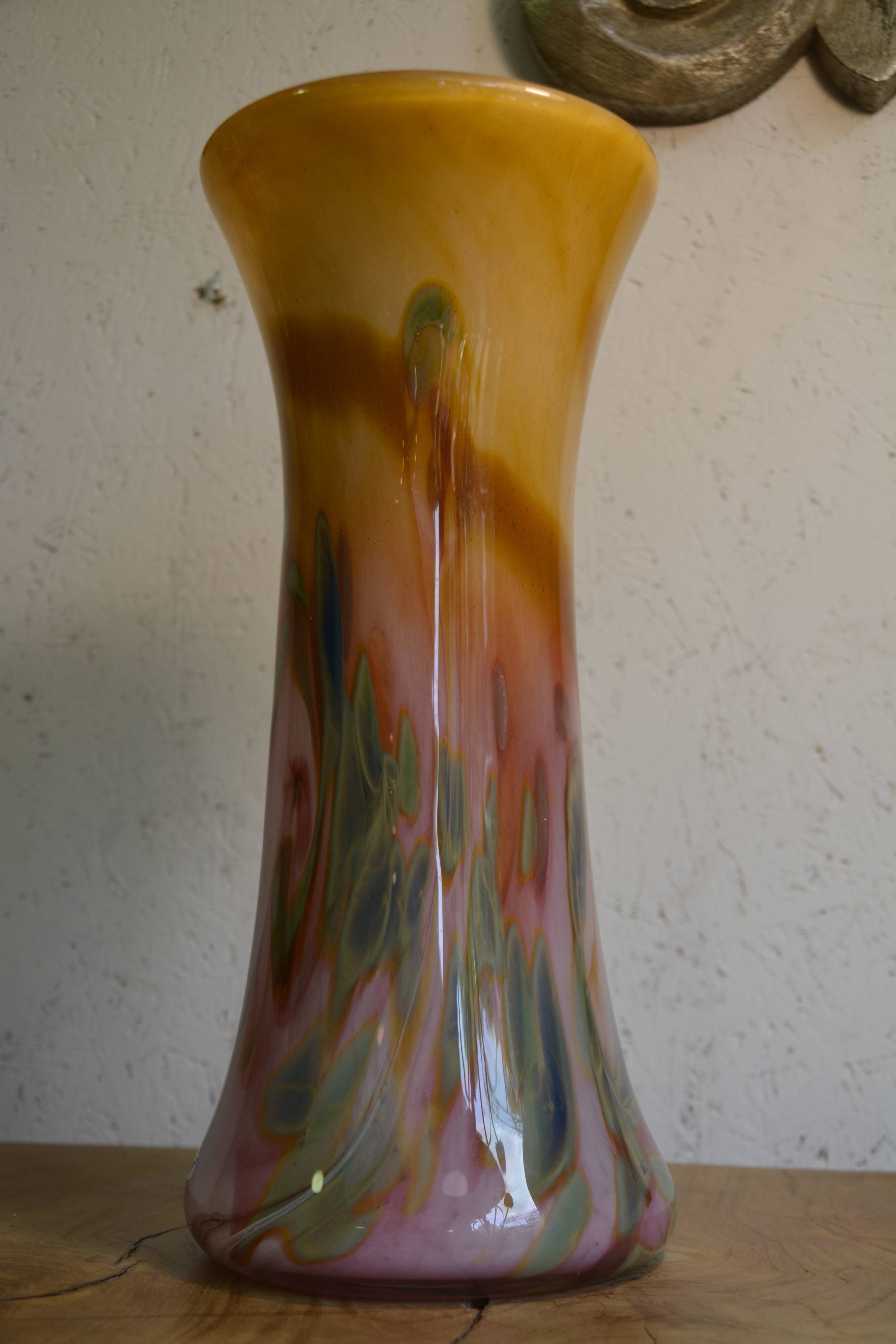 Pink and orange Murano vase