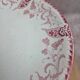 Antique compote dish Terre de fer Longwy Rambouillet model – burgundy decoration