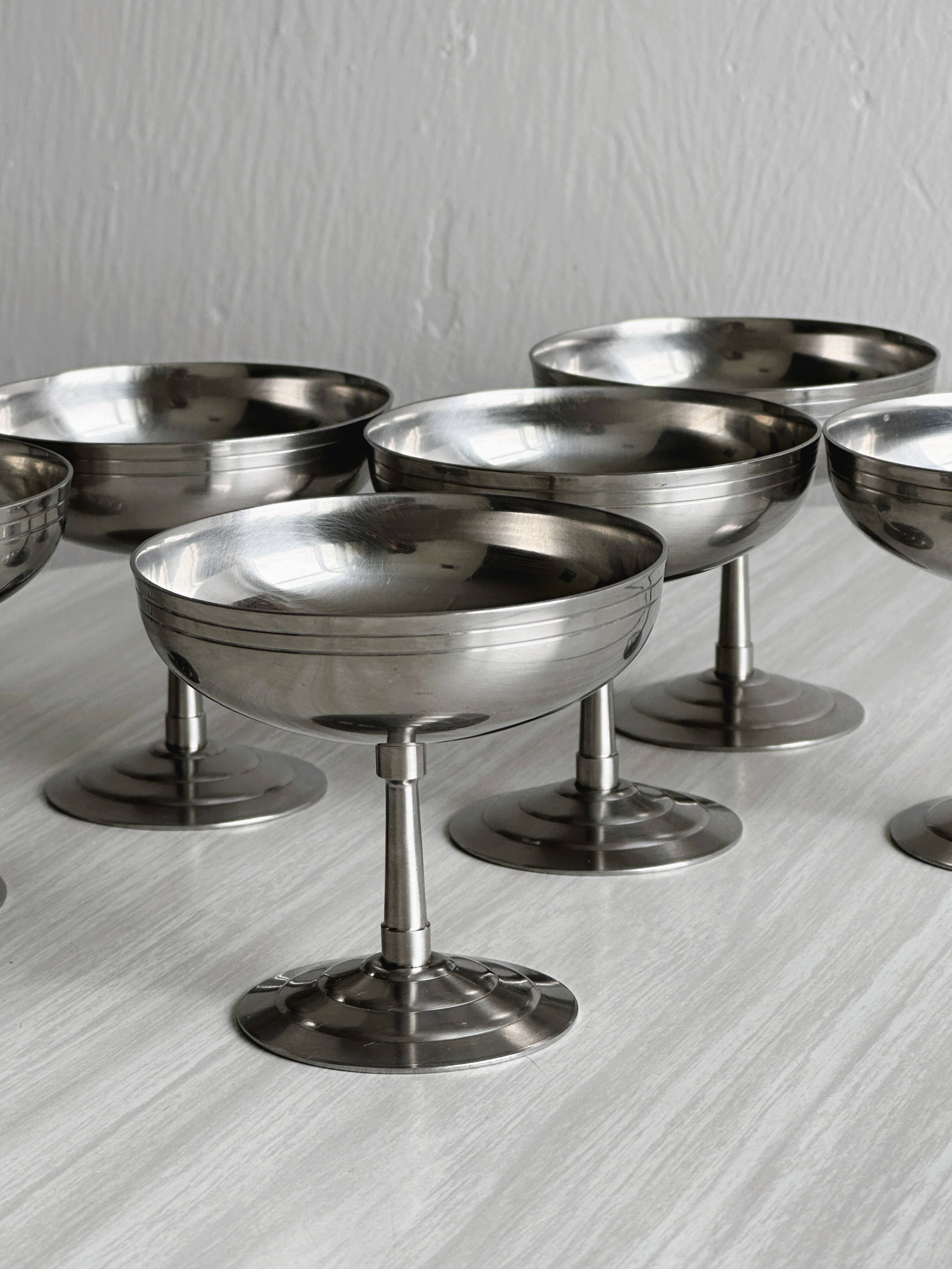 6 stainless steel footed cups MAT Letang Remy style
