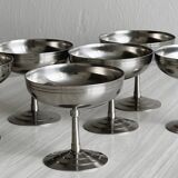 6 coupelles sur pied en inox MAT style Letang Remy