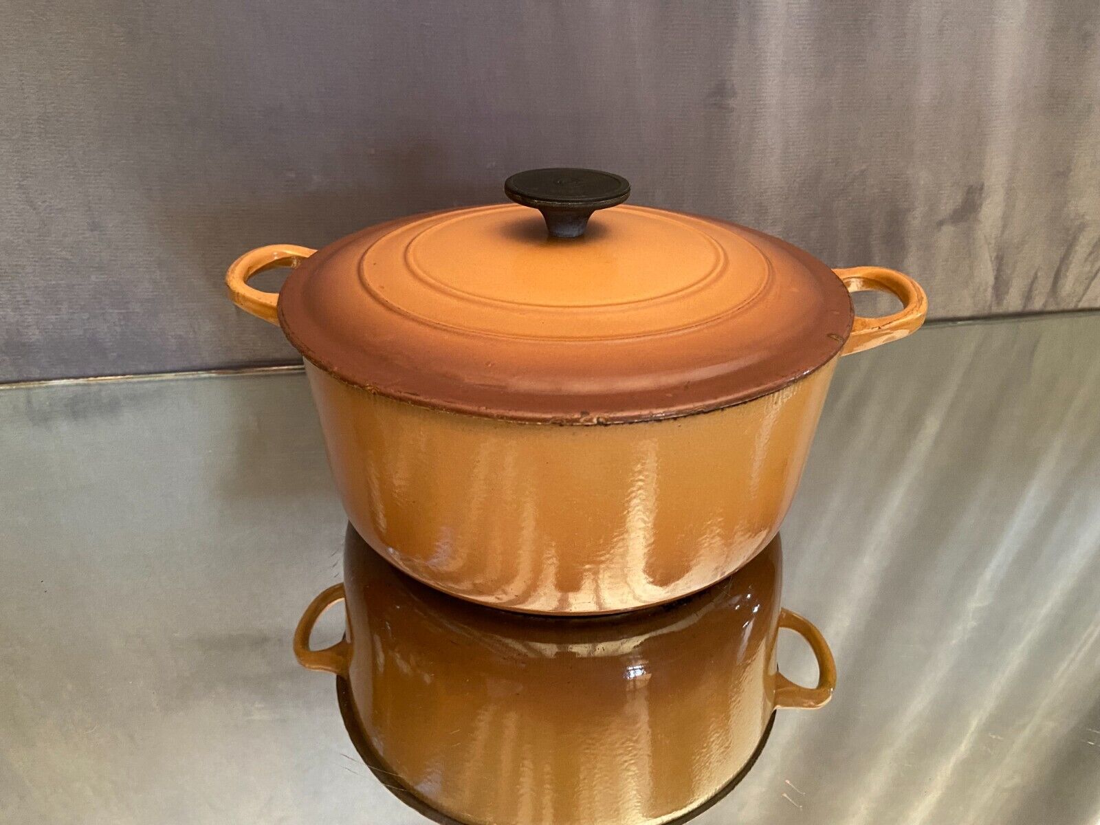 Cast iron casserole marked Le Creuset