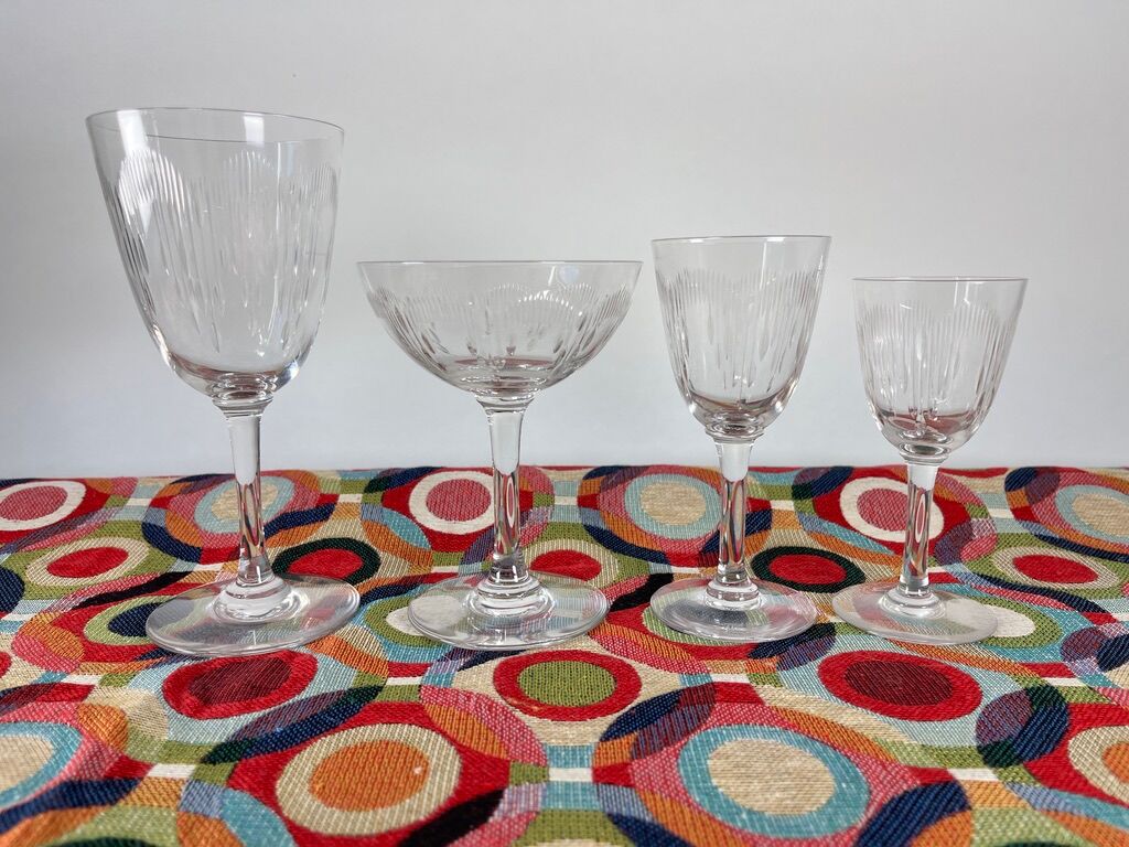 Baccarat Old Crystal Glasses Service Moliere (20pcs) 1916