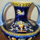 Vase with 2 polychrome handles in Gien earthenware France with Renaissance decoration 1938