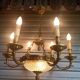 Exceptional bronze chandelier with 6 lights in Louis XIII style, in working condition - 7.5 kg