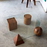 Metaforma coffee table in wood and glass top