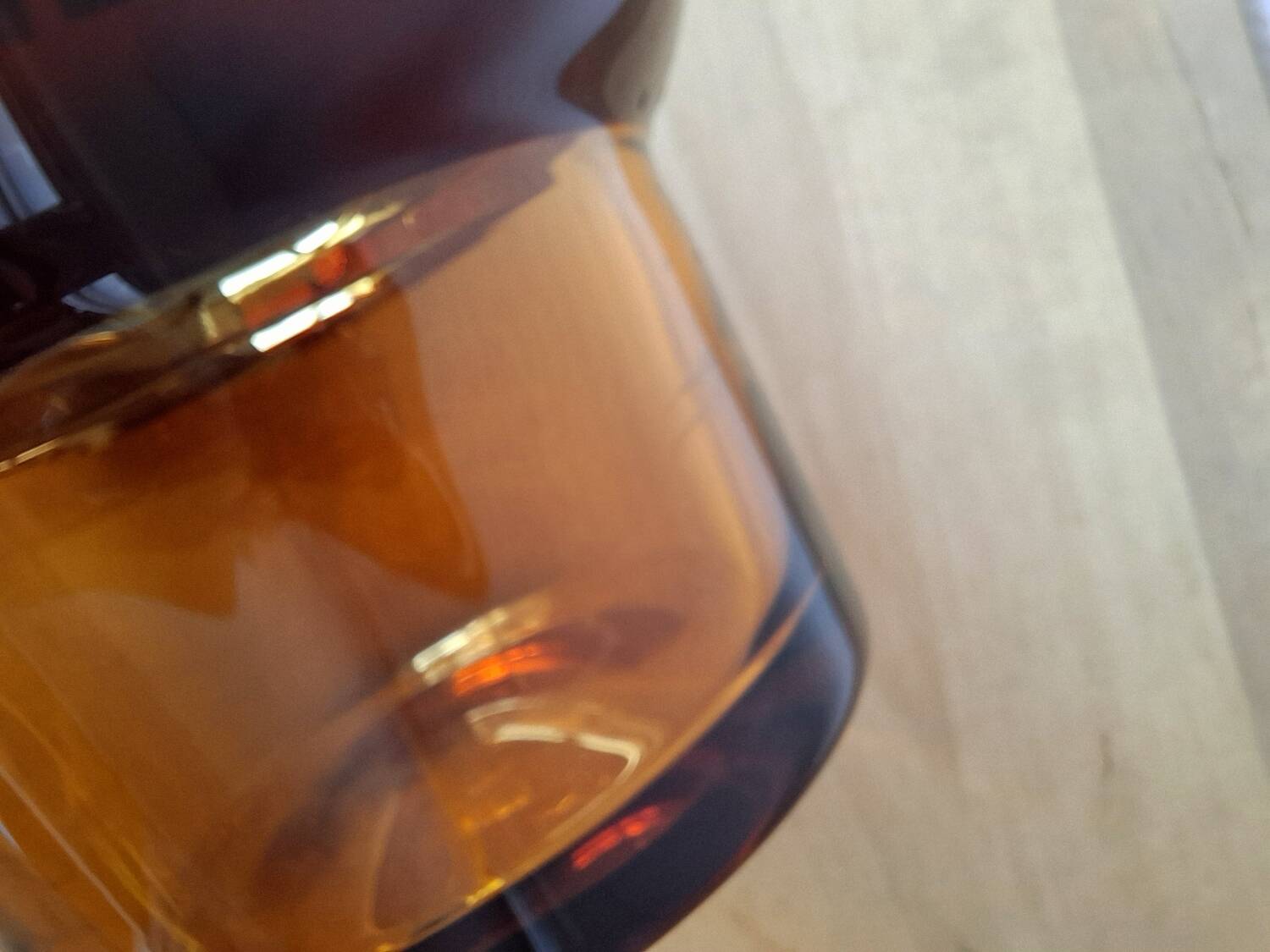 Carafe and its amber/golden glasses from the 70s.