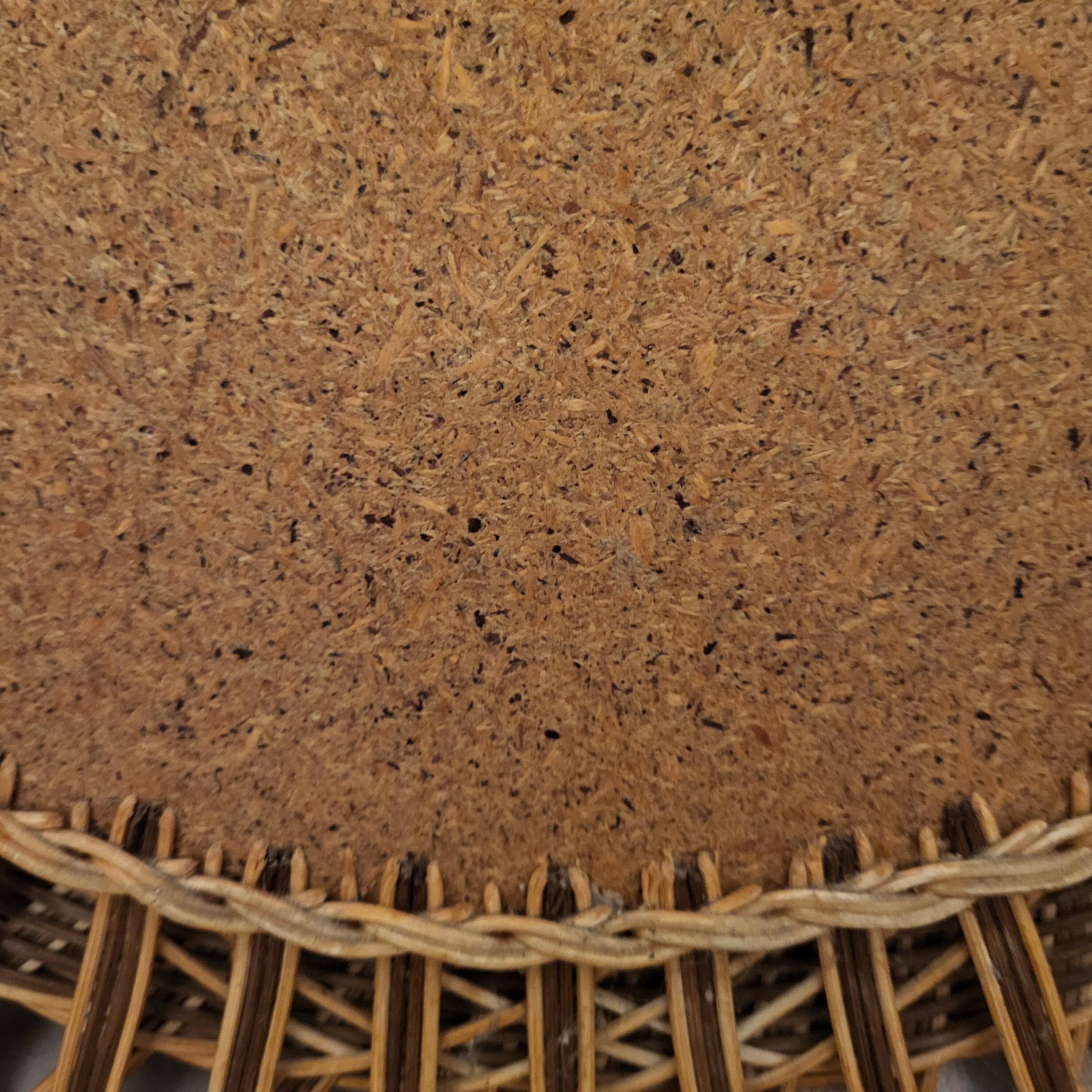 Woven rattan mirror, sunburst, vintage flower
