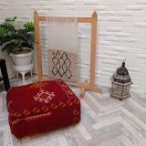 Handmade Berber pouf in wool 60 X 60 X 20 CM