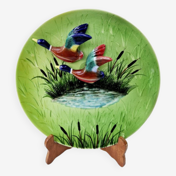 Decorative plate ducks creation signed albert ferlay vallauris 1950s