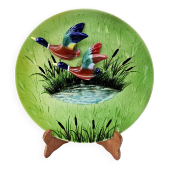 Decorative plate ducks creation signed albert ferlay vallauris 1950s