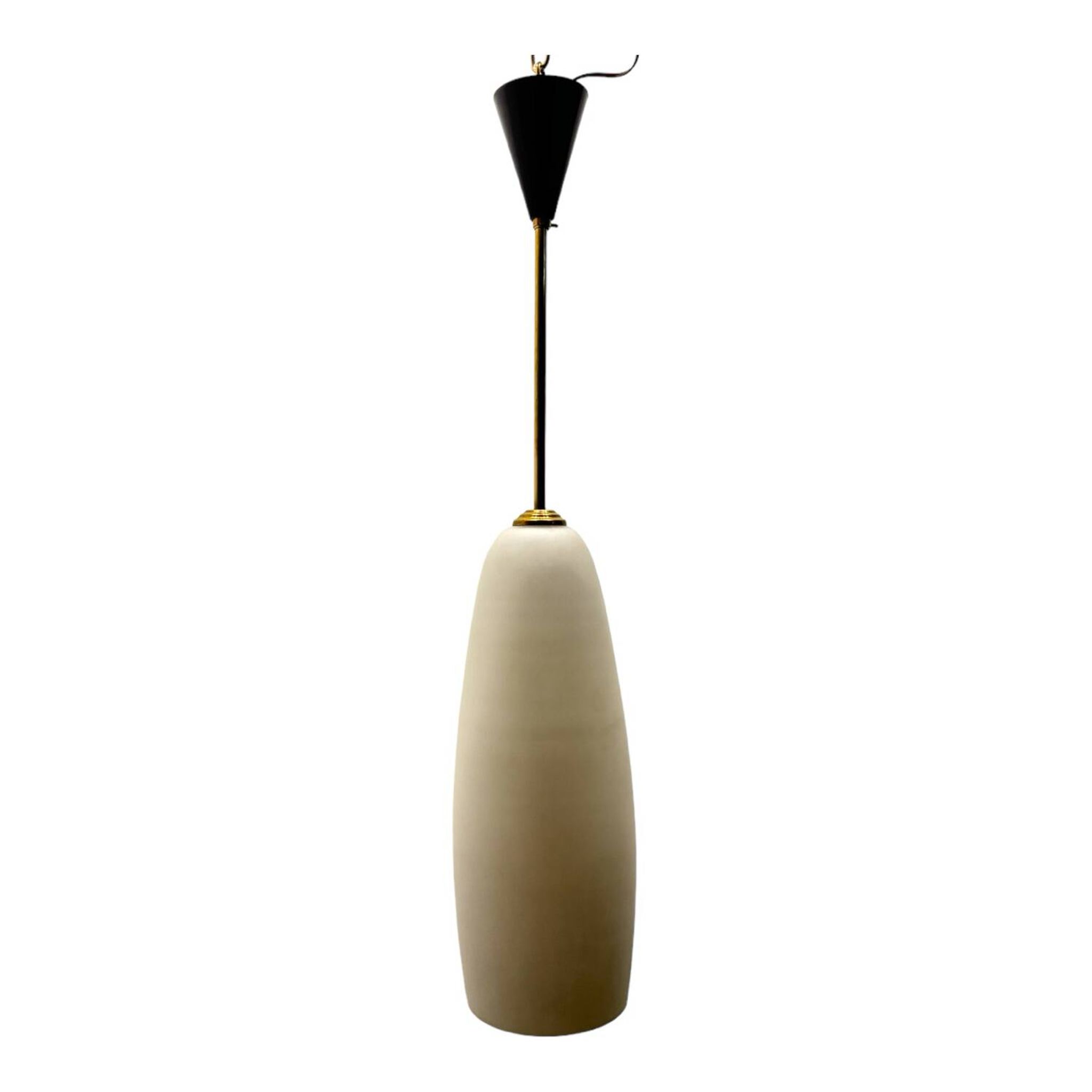 Suspension en verre opalin italien des années 1960