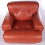 Bold Italian Lounge chair set made of leather, 1970