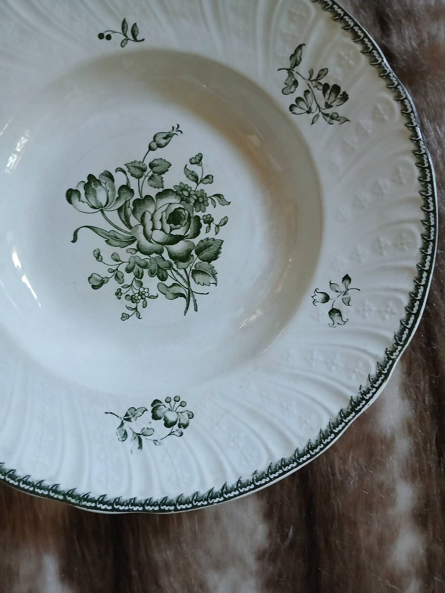 9 assiettes anciennes en Terre de fer "Strasbourg "