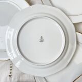 8 Assiettes plates en porcelaine Winterling Marktleuthen Bavaria blanches dorées