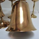 Set of eight vintage solid brass walking glasses