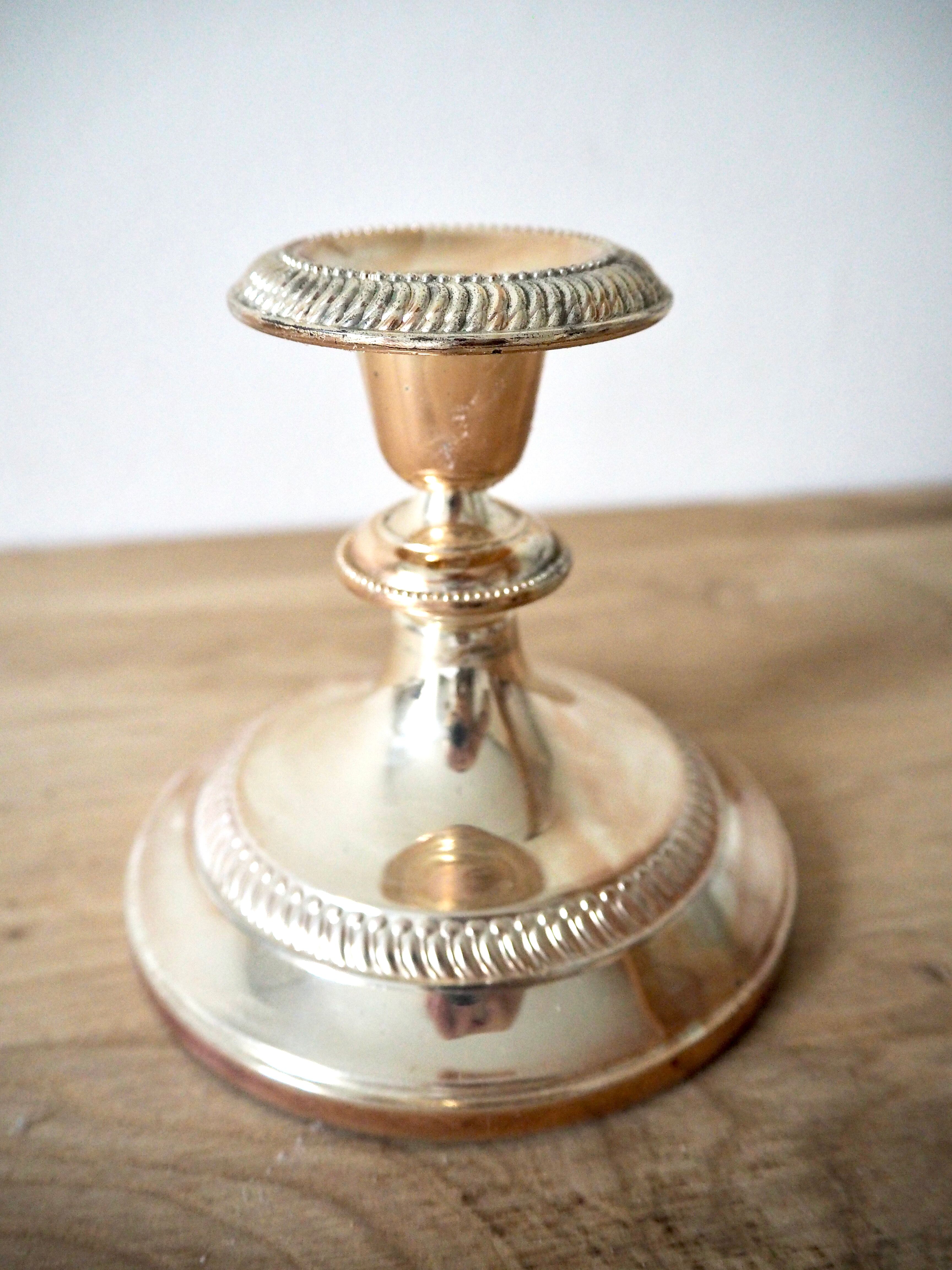 Silver candle holder