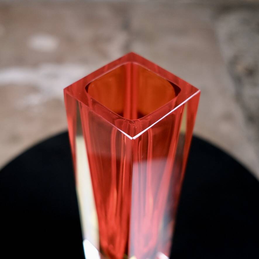 Large red Sommerso Murano vase, Italy, 1960s