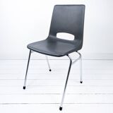 Chaise vintage Mid-Century coque plastique et piètement tubulaire