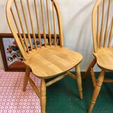 Pair of vintage windsor beech chairs