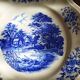 Six blue & white plates Gien, Villeroy & Boch, Sarreguemines, W.Adams (Tunstall) and K&G Luneville