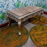 Silver coffee table with marble