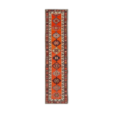 Tapis antique turc orange noué à la main 90 cm x 382 cm