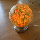 Light earth globe in vintage J-Forest glass from the 1940s