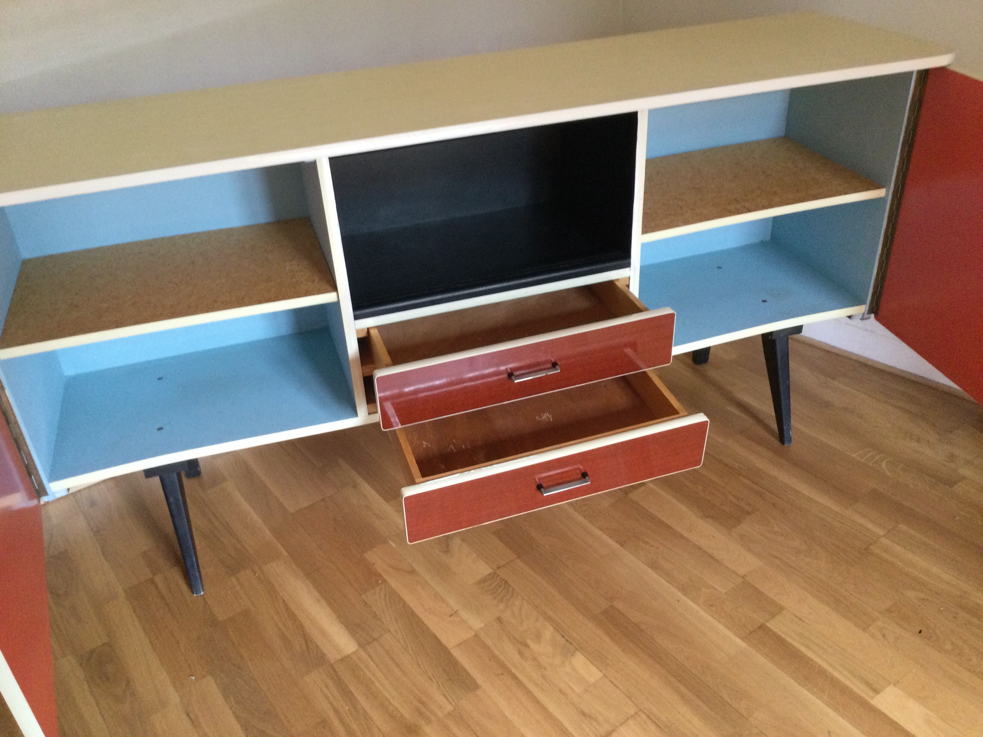 Enfilade vintage bois et formica