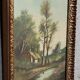 Henri catrou 19th century: oil on canvas lake landscape, napoleon iii period (b)